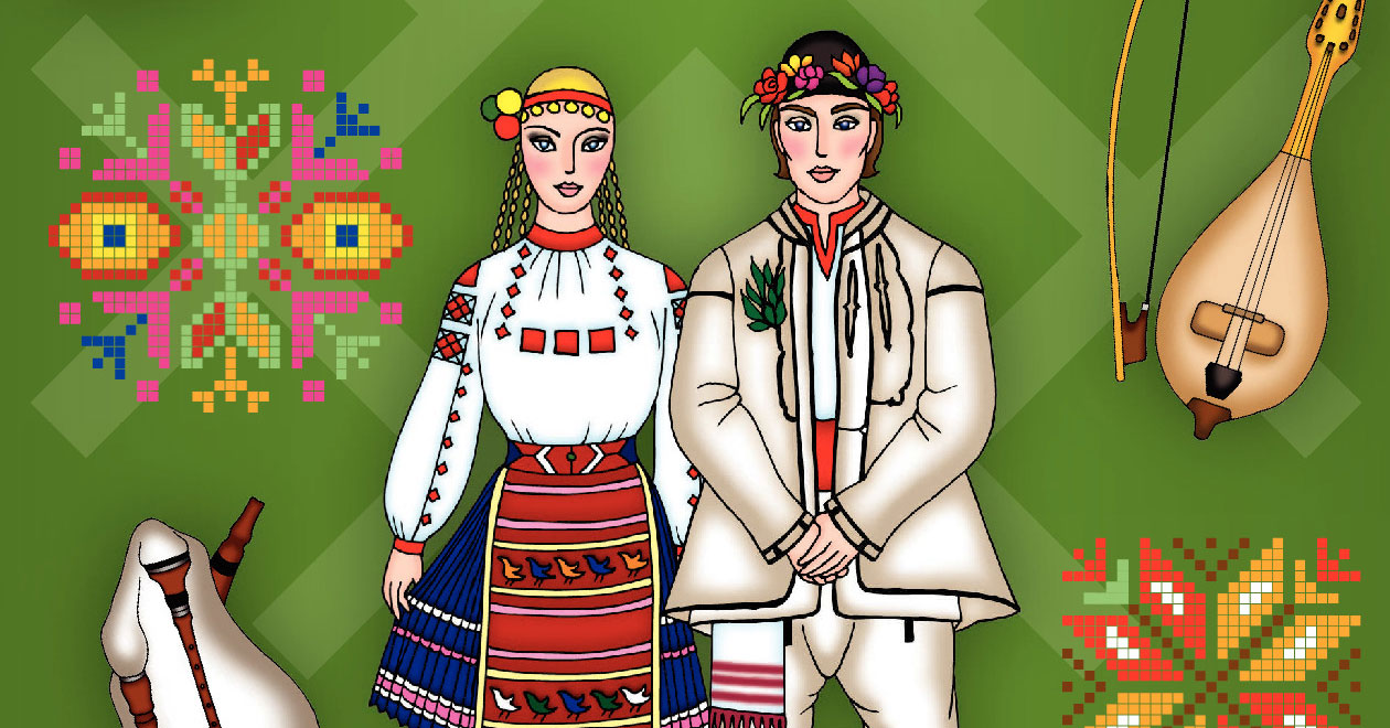 Книжка за оцветяване с български народни носии